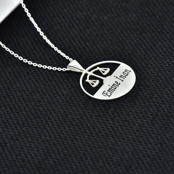 Gümüş Adalet Terazi Kolye