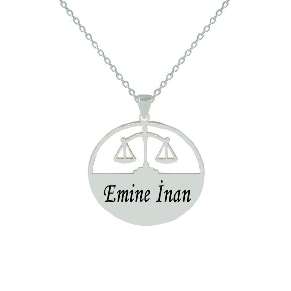 Gümüş Adalet Terazi Kolye