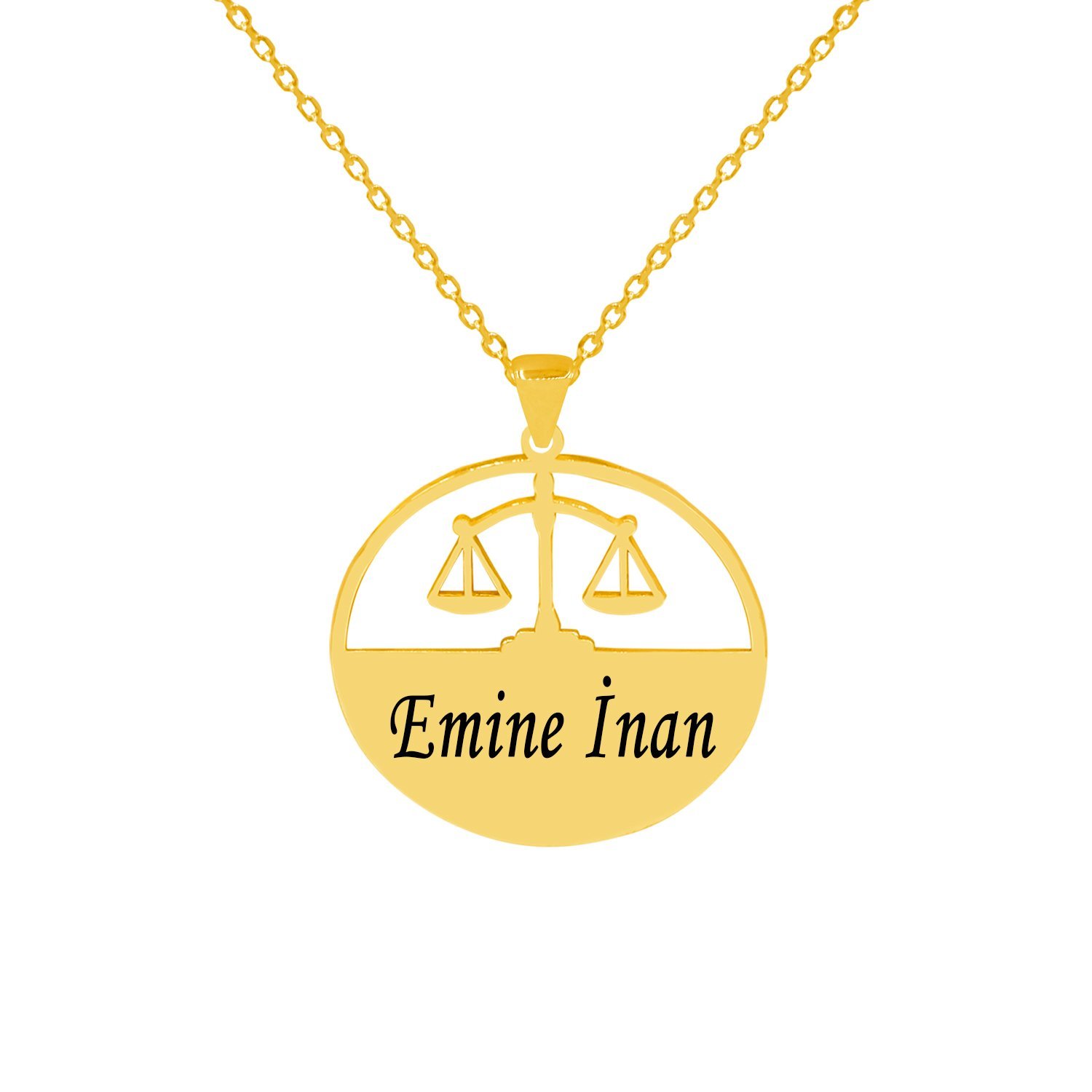 Gümüş Adalet Terazi Kolye