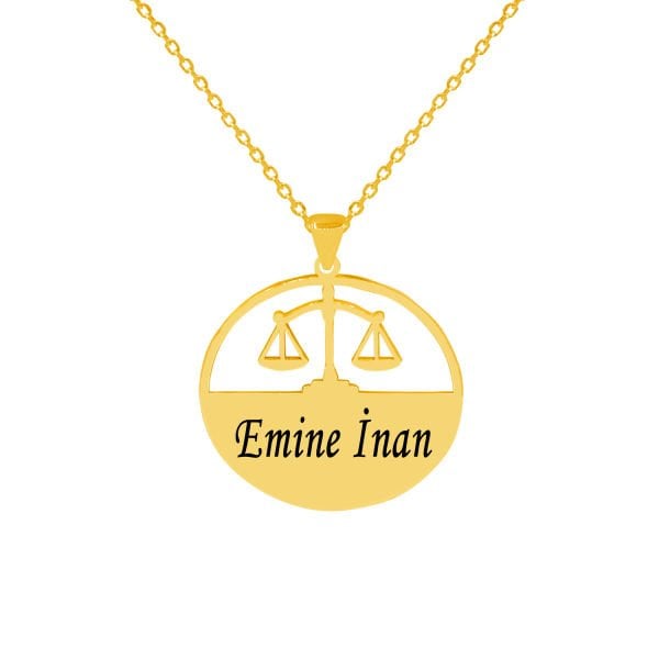Gümüş Adalet Terazi Kolye