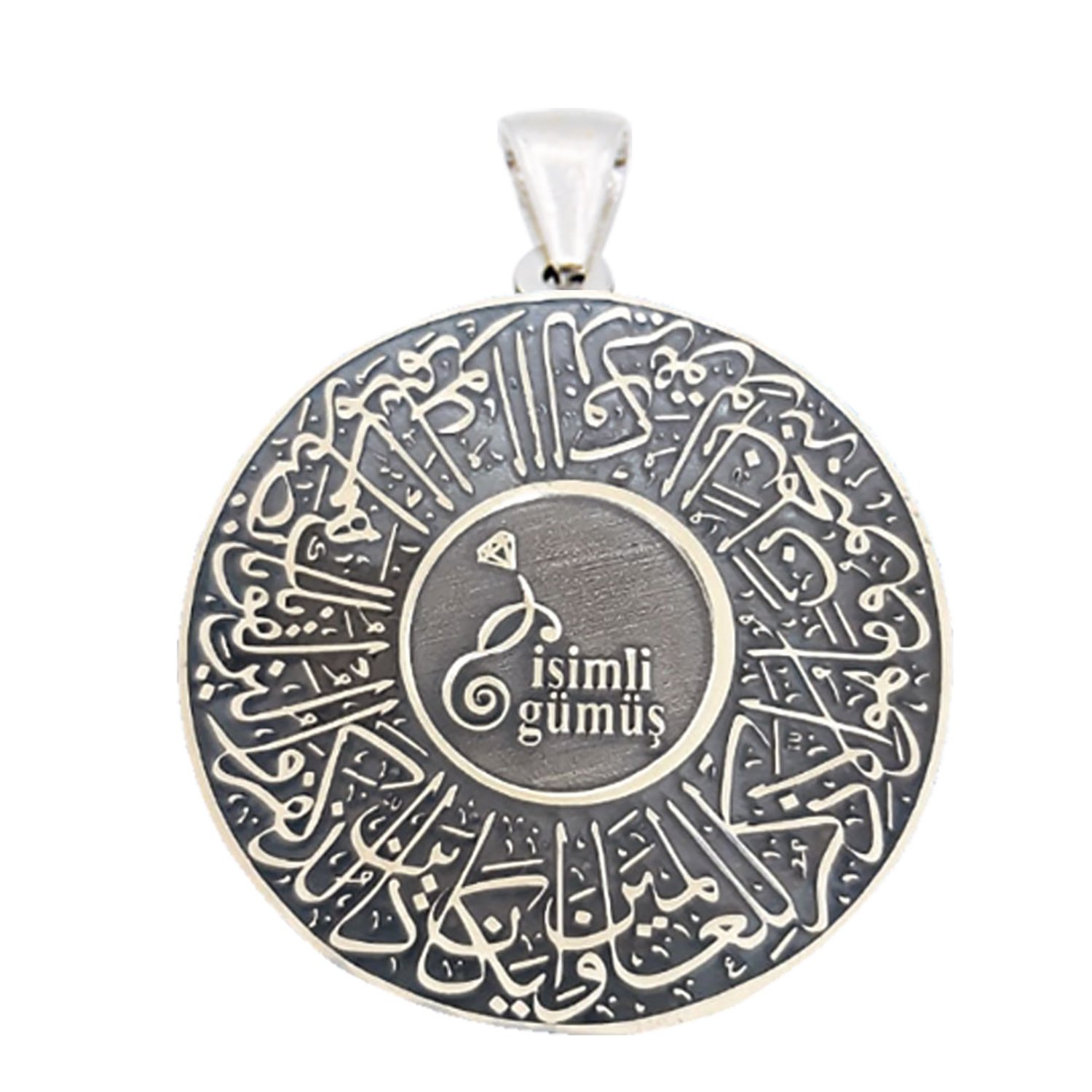 Gümüş Nazar Duası Plaka İsimli Kolye