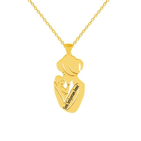 Gümüş Anne Bebek Kolye