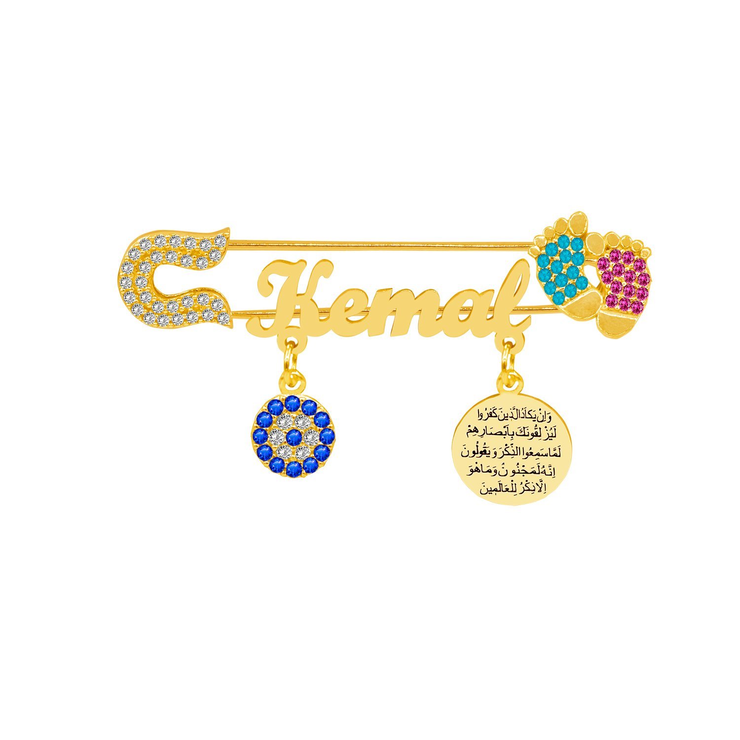 Gümüş Patikli İsimli Bebek Çatal İğne