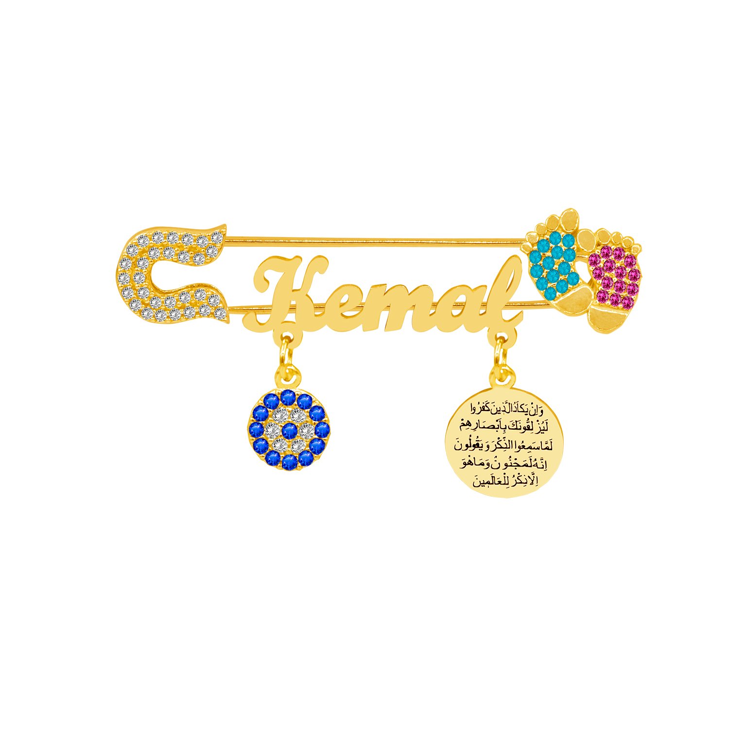 Gümüş Patikli İsimli Bebek Çatal İğne