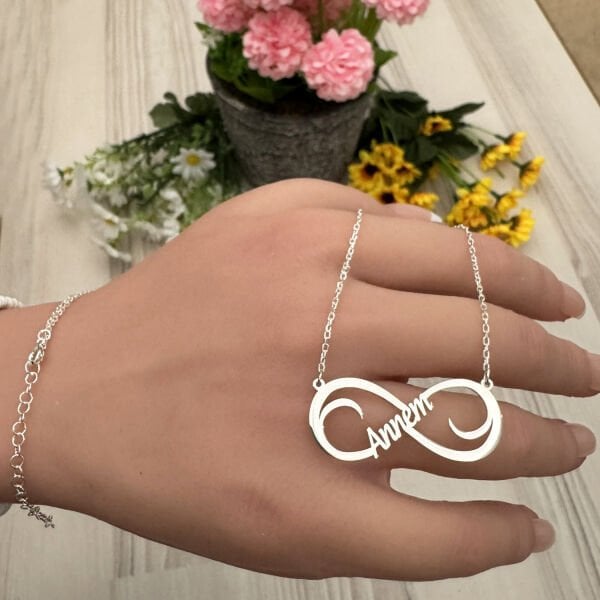 Gümüş Annem Yazılı Kolye