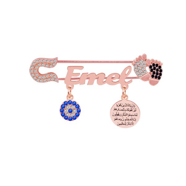 Gümüş Patikli İsimli Bebek Nazar İğnesi