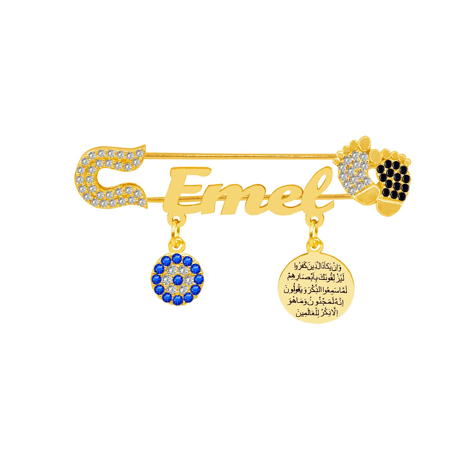 Gümüş Patikli İsimli Bebek Nazar İğnesi