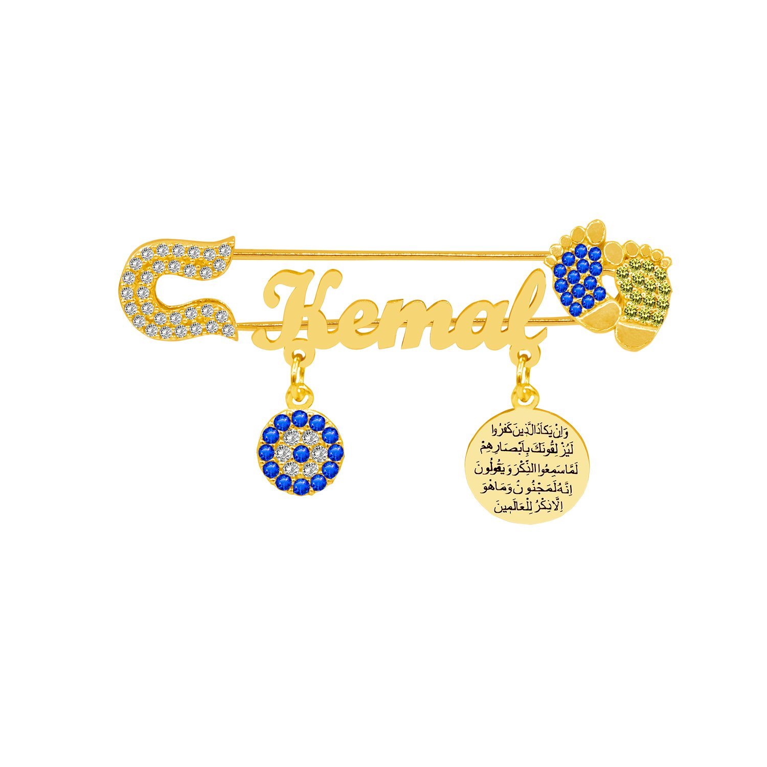 Gümüş Patikli İsimli Bebek İğnesi