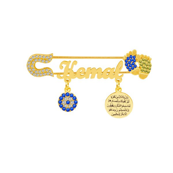 Gümüş Patikli İsimli Bebek İğnesi