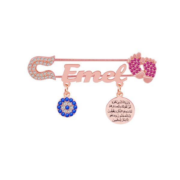 Gümüş İsimli Bebek Nazar İğnesi