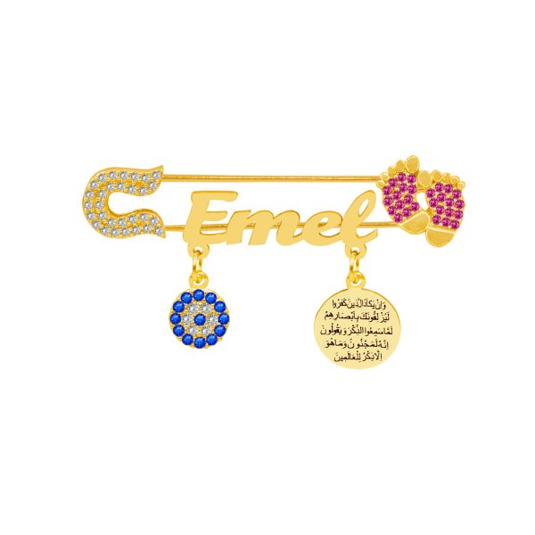 Gümüş İsimli Bebek Nazar İğnesi