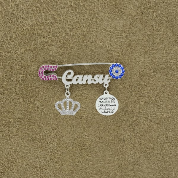 Gümüş Nazarlık İsimli Bebek İğnesi