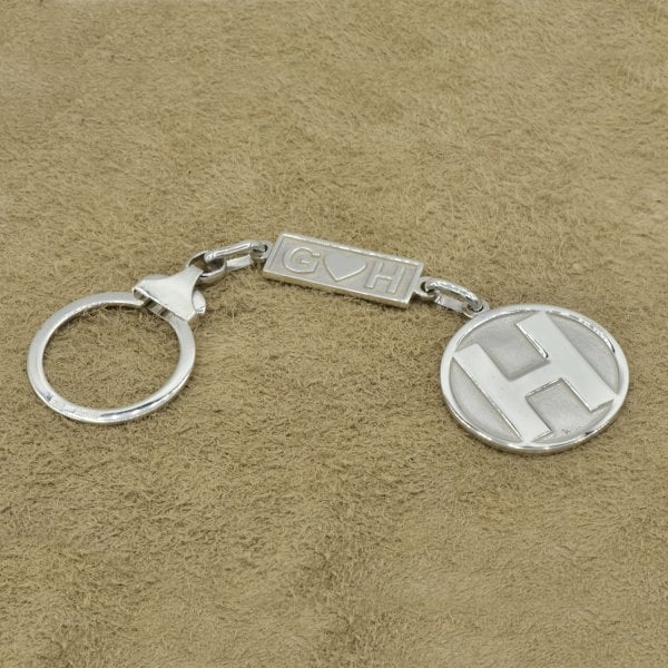 Gümüş Yuvarlak Tarih Harfli Anahtarlık