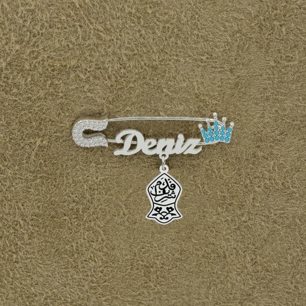 Gümüş Nali Şerif İsimli Bebek İğnesi