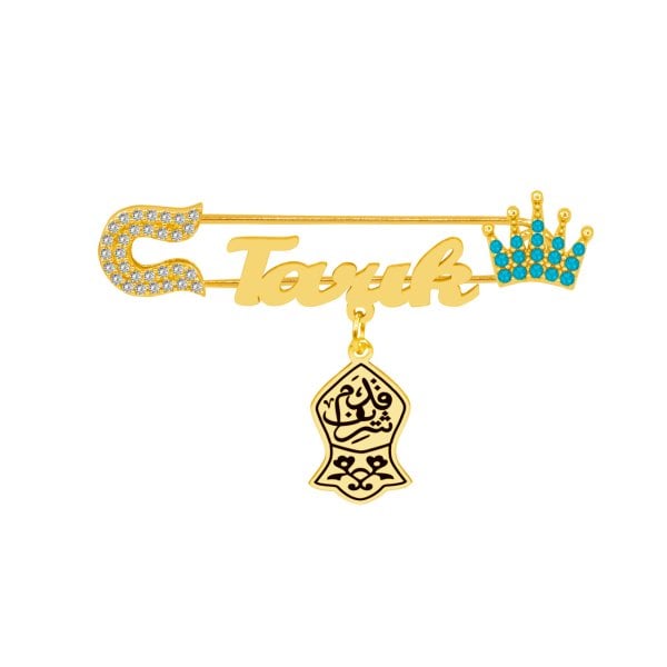 Gümüş Nali Şerif İsimli Bebek İğnesi