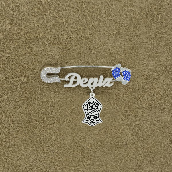 Gümüş Nali Şerif Patikli İsimli Bebek İğnesi