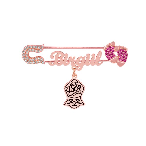 Gümüş Nali Şerif Patikli İsimli Bebek Çatal İğne