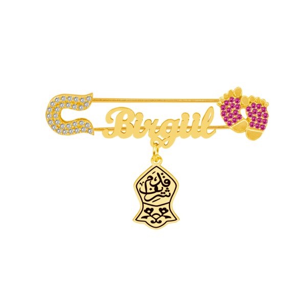 Gümüş Nali Şerif Patikli İsimli Bebek Çatal İğne