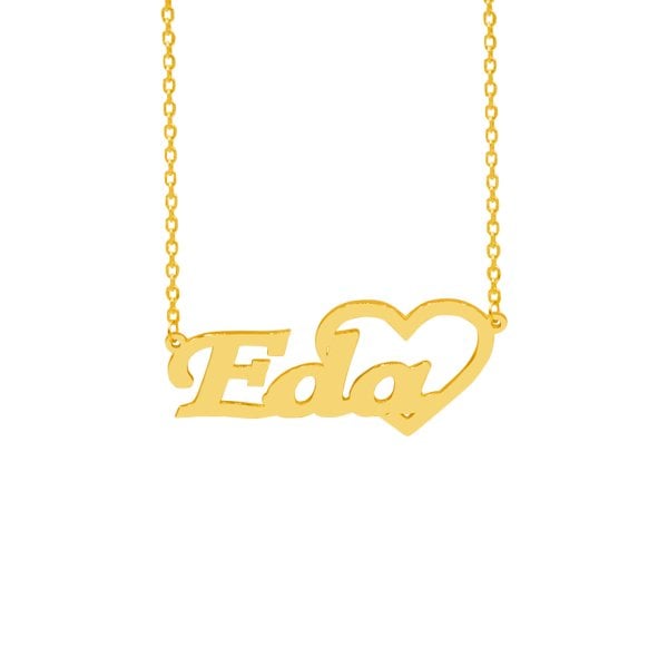 Gümüş Özel Tasarım Kalpli İsimli Kolye