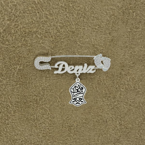 Gümüş Nali Şerif İsimli Bebek İğnesi