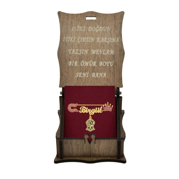 Gümüş Nali Şerif Taçlı İsimli Bebek İğne