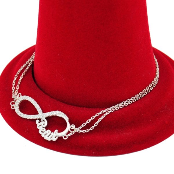 Gümüş Taşlı Sonsuzluk İsimli Bileklik