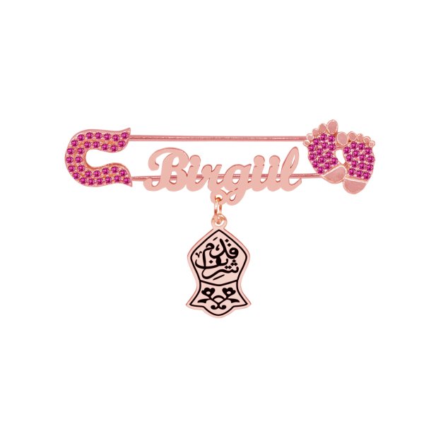 Gümüş Nali Şerif Patikli İsimli Bebek İğnesi