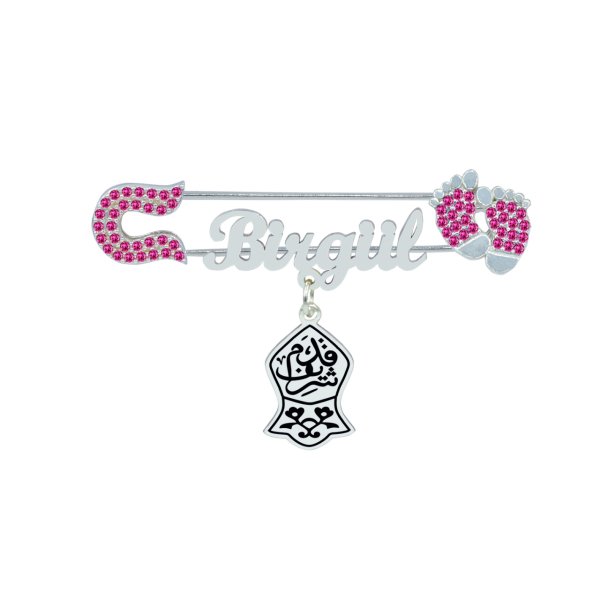 Gümüş Nali Şerif Patikli İsimli Bebek İğnesi