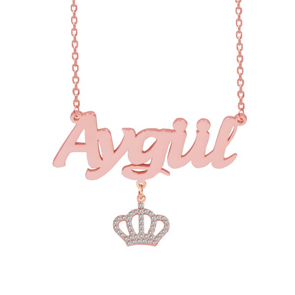 Gümüş Taçlı Sallantı İsimli Kolye