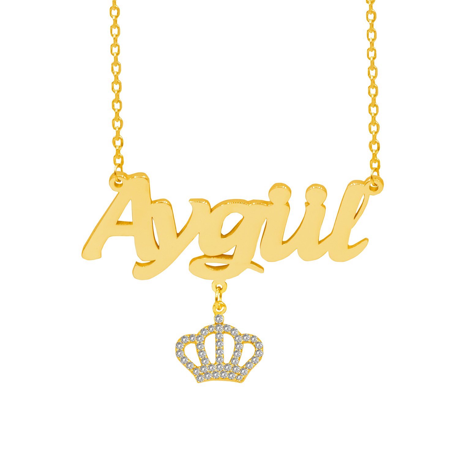 Gümüş Taçlı Sallantı İsimli Kolye