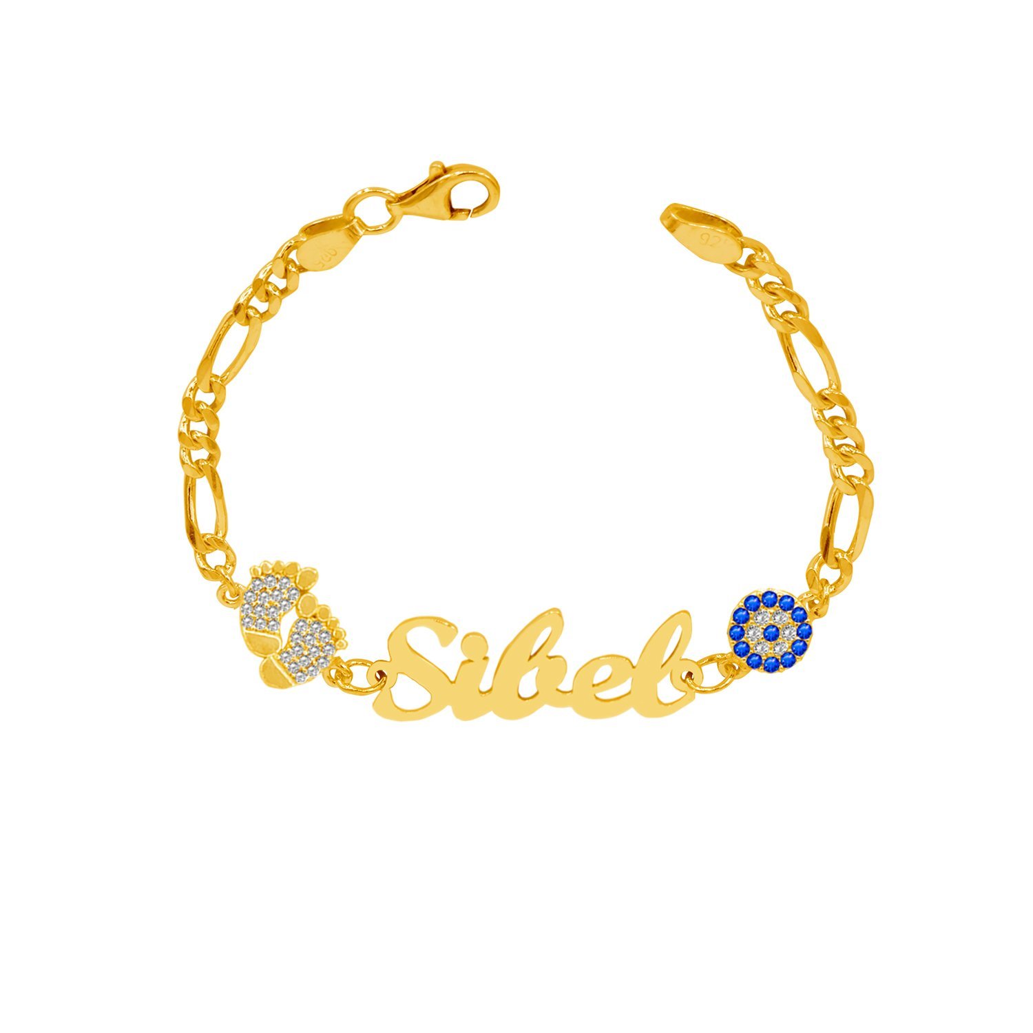 Gümüş Kelebek Patikli İsimli Çocuk Bileklik