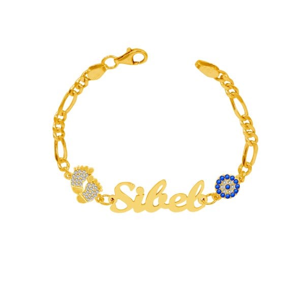 Gümüş Kelebek Patikli İsimli Çocuk Bileklik