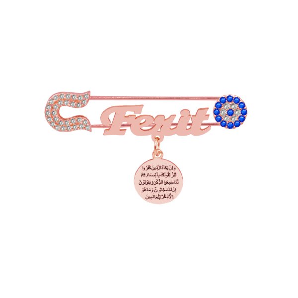 Gümüş Nazar Boncuklu İsimli Bebek İğnesi