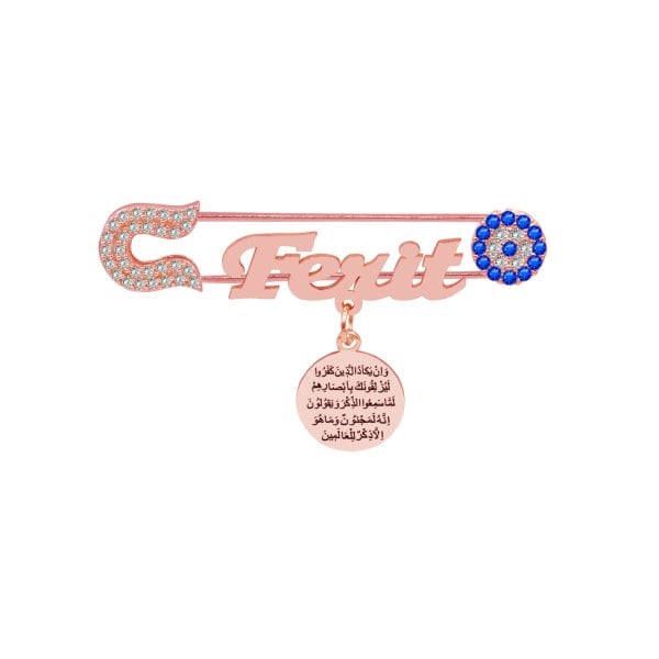 Gümüş Nazar Boncuklu İsimli Bebek İğnesi