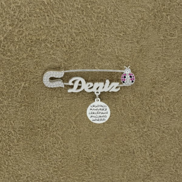 Gümüş Dualı Uğur Böceği İsimli Bebek İğne