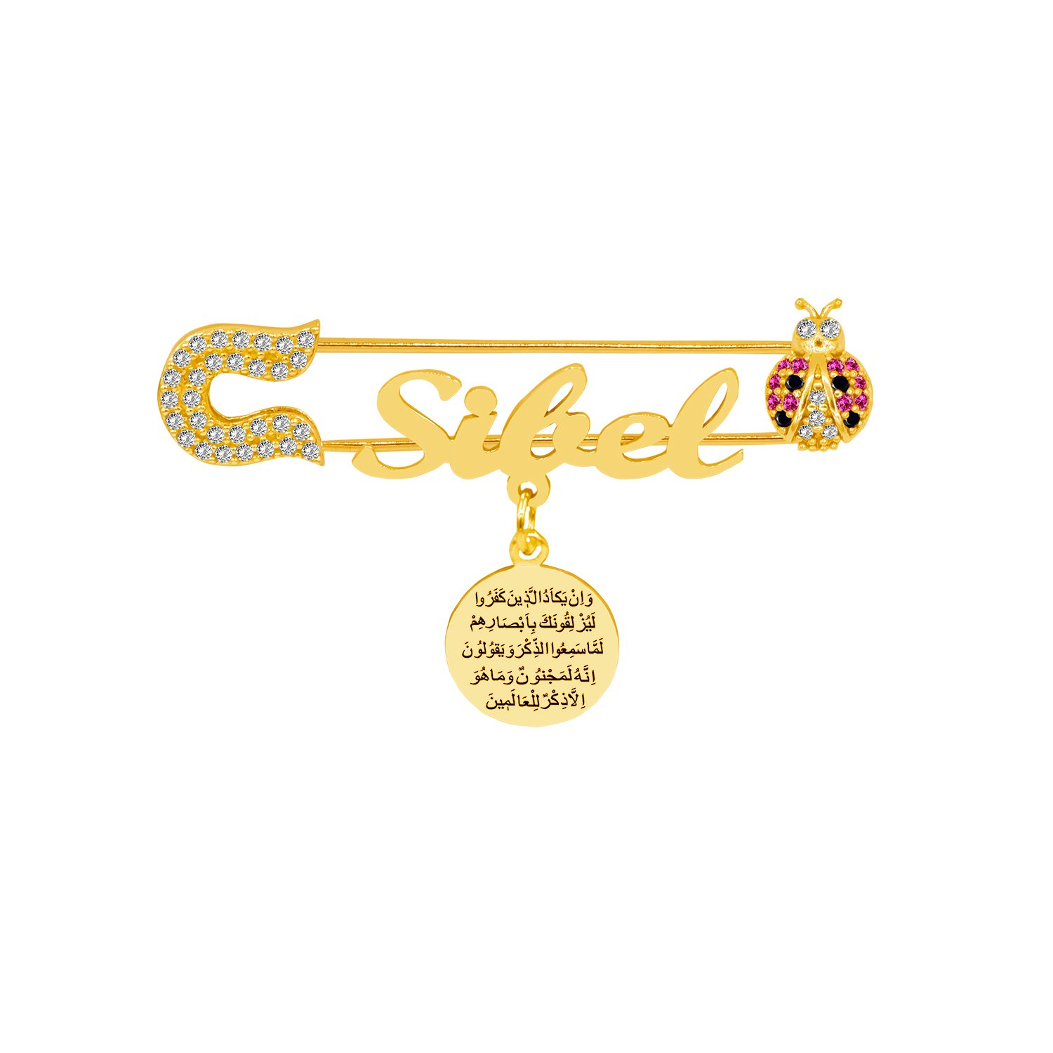 Gümüş Dualı Uğur Böceği İsimli Bebek İğne