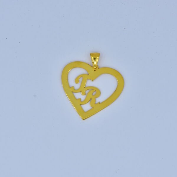 Gümüş Kişiye Özel Kalpli Tasarım 2 Harfli Kolye