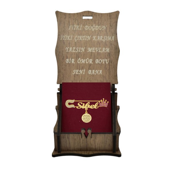 Gümüş Nazar Dualı İsimli Bebek Çatal İğnesi