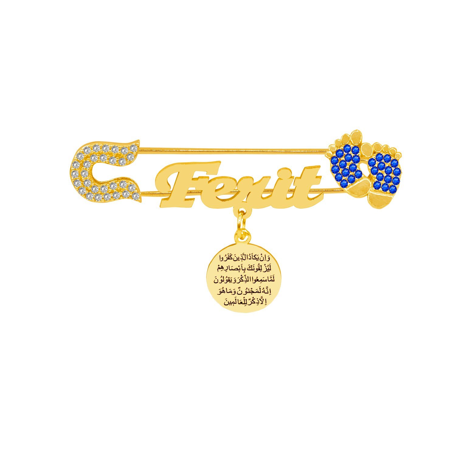 Gümüş Patikli İsimli Bebek Yaka İğnesi