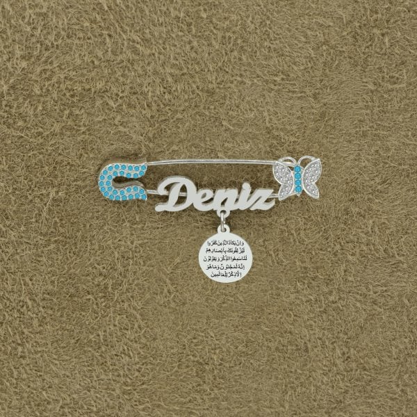 Gümüş Nazar Dualı İsimli Bebek İğnesi