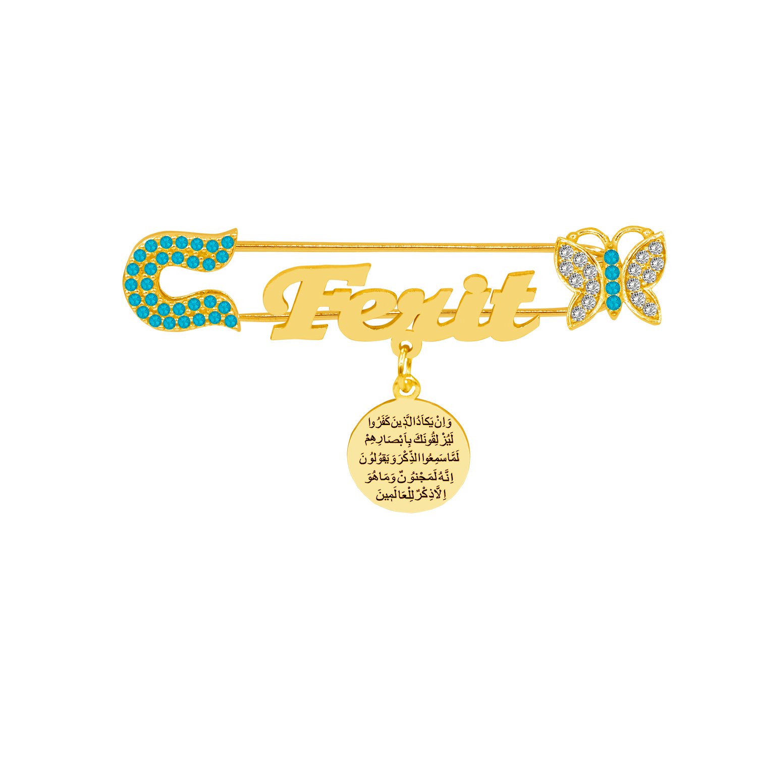 Gümüş Nazar Dualı İsimli Bebek İğnesi