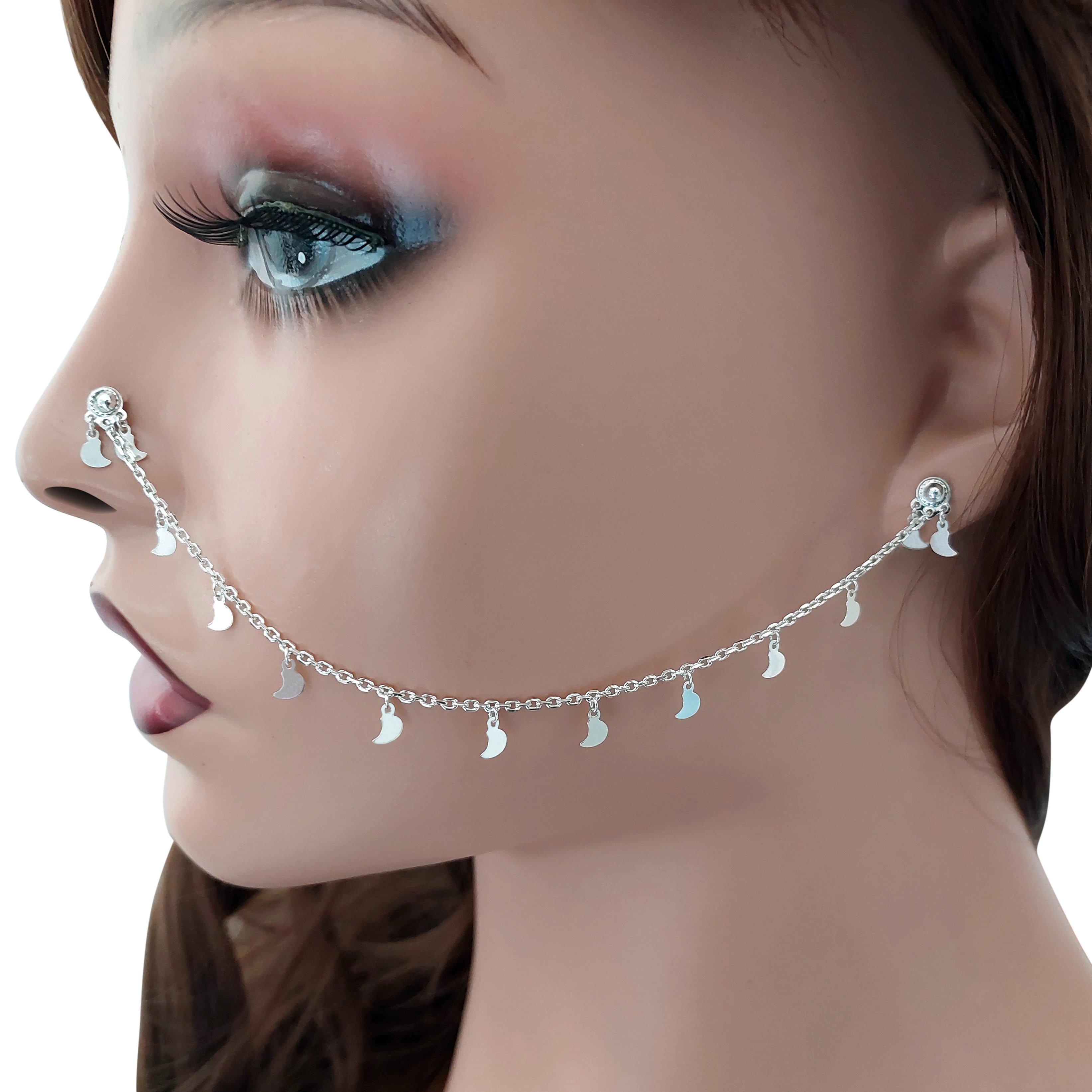 Gümüş Burundan Kulağa Hızma Küpe