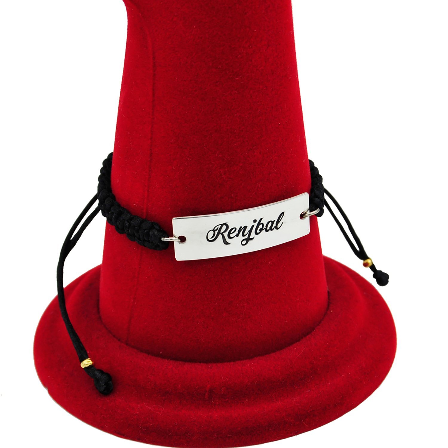 Gümüş İsimli Plaka Makrome İpli Bileklik