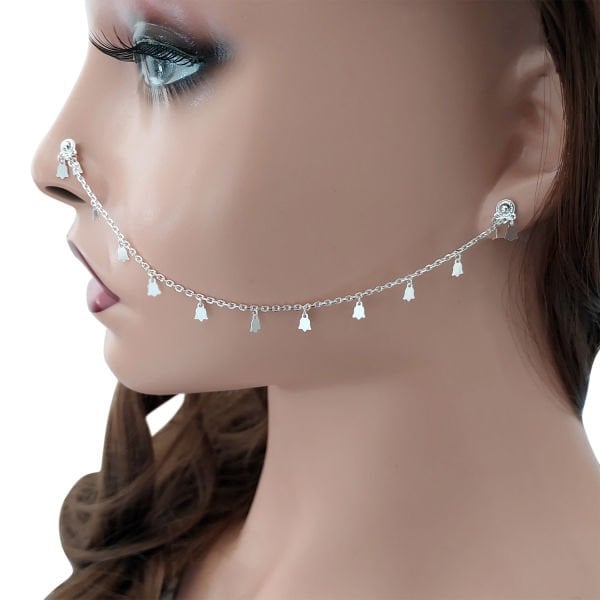 Gümüş Kulaktan Buruna Küpe Hızma