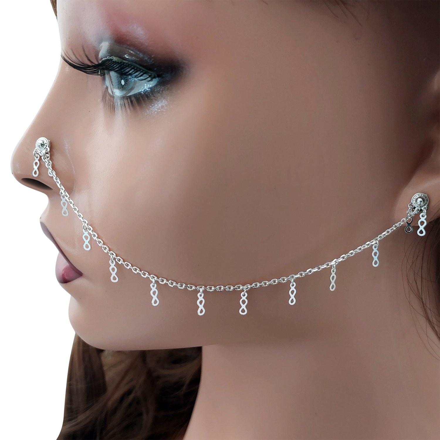 Gümüş Midyat Telkari Kulaktan Buruna Hızma