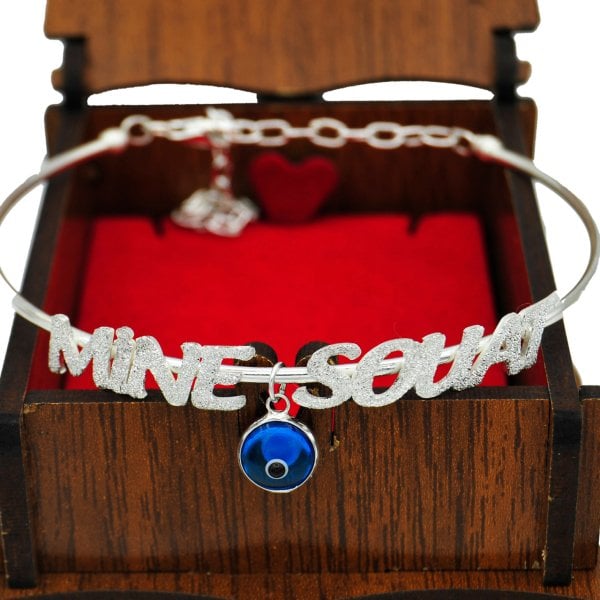 Gümüş Nazarlı Halka İsimli Bileklik