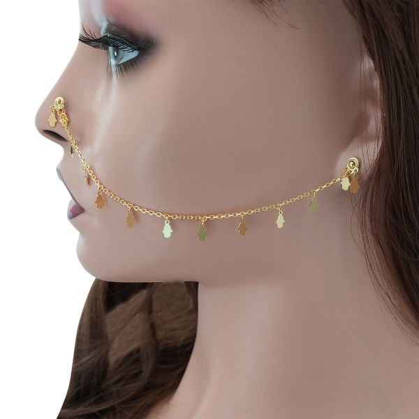 Gümüş Zincirli Kulaktan Buruna Hızma