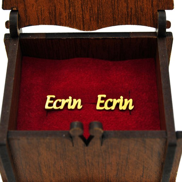 Gümüş Kişiye Özel Tasarım İsimli Küpe