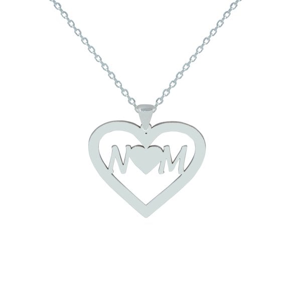 Gümüş Özel Tasarım Kalpli Harfli Kolye