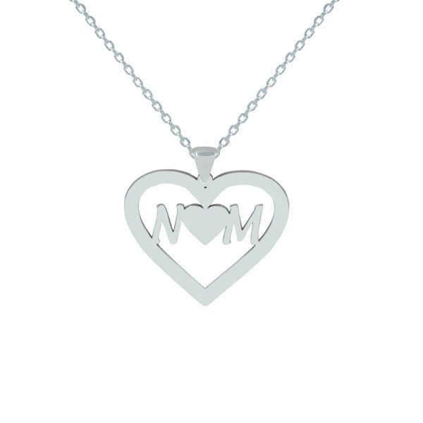 Gümüş Özel Tasarım Kalpli Harfli Kolye